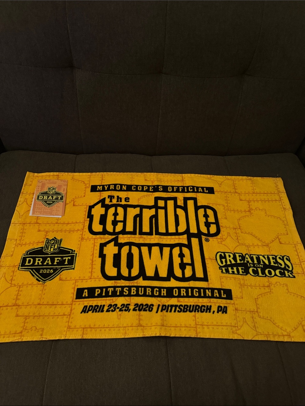 NFL The Terrible Towel Yellow and Black Draft Fan Towel